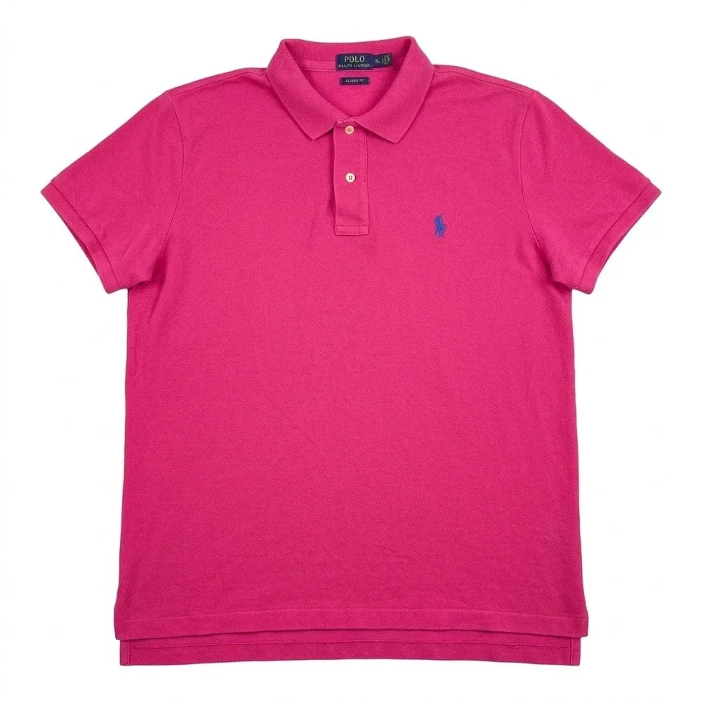 Polo Ralph Lauren Mens XL Classic Fit Pink Pique Short Sleeve Polo Shirt Logo
